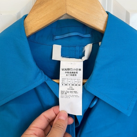 MaxMara SportMax Label-cut Poplin Shirt Trench Dress US4/6 165/88ANew Never Wore - Picture 10 of 16